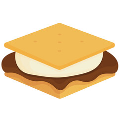 S'mores and Campfire Snacks and Treats Vector Icon Set