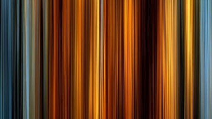 Vertical stripes of warm orange and cool blue create a striking gradient.