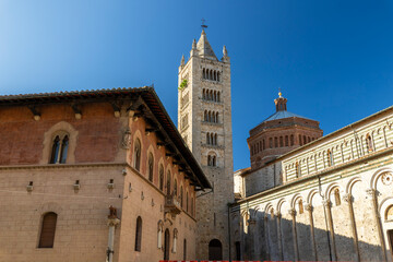 Massa Marittima Duomo bell tower and historic buildings