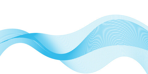 Fototapeta premium Abstract blue smooth flowing wave background