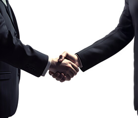 business people shaking hands, isolated background.