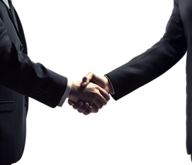 business people shaking hands, isolated background.