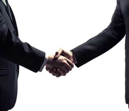 business people shaking hands, isolated background.