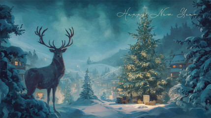 Adobe Illustrator Artwork, Christmas postcard
