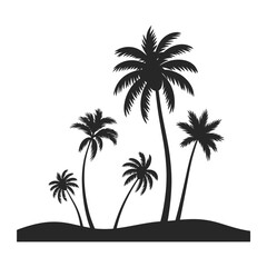 Silhouette illustration of tropical palm trees vector graphics for scalable eps icon design silhouette vector illustration white background