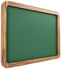 green chalkboard with wooden frame, isolated background.
