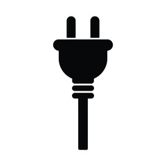 Black silhouette electrical power plug vector illustration scalable eps icon for general use silhouette vector illustration white background