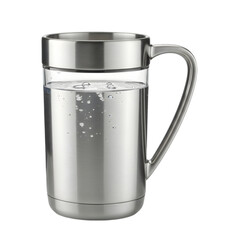Modern Stainless Steel Tea Infuser Mug isolated on transparent background
