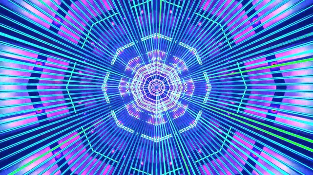 Tunnel video loop display offers vibrant visuals and dynamic motion in a seamless experience for relaxation or entertainment