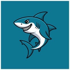 Fototapeta premium Cartoon shark vector illustration