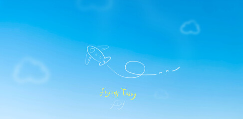 airsky flying abstract blue background