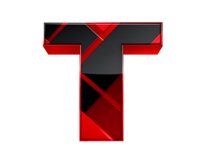 3D TT Dollar Currency Symbol in Metallic Red and Black – Trinidad and Tobago Vector Icon