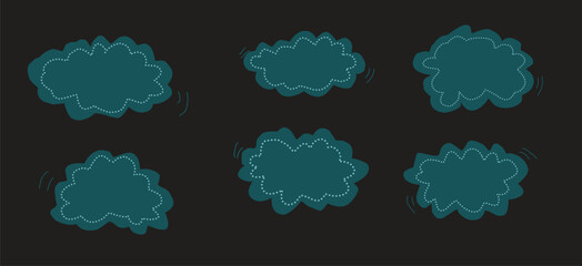 set of cute blue bubble clouds.eps