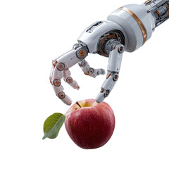 a robot hand spreading to harvest an apple