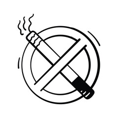 Icon of no smoking sign promoting health and anti smoking initiatives.