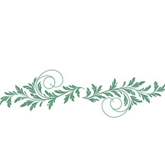 Decorative green foliage divider for page layout design, elegant and stylish