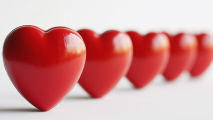 Diagonally aligned hearts