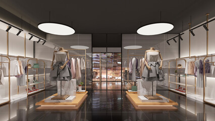 3d render retail shop