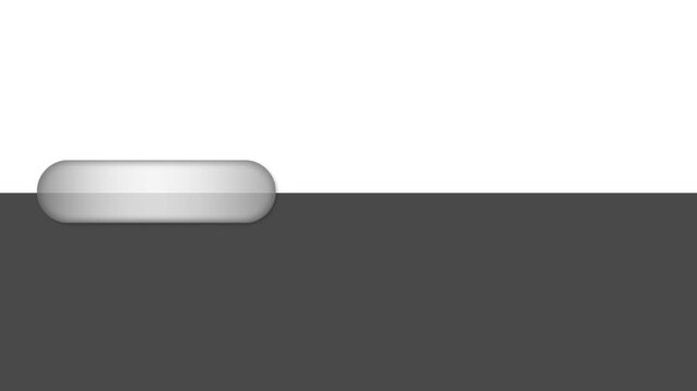 Liquid glass hovering bar with copy space motion graphics in a grey and white background