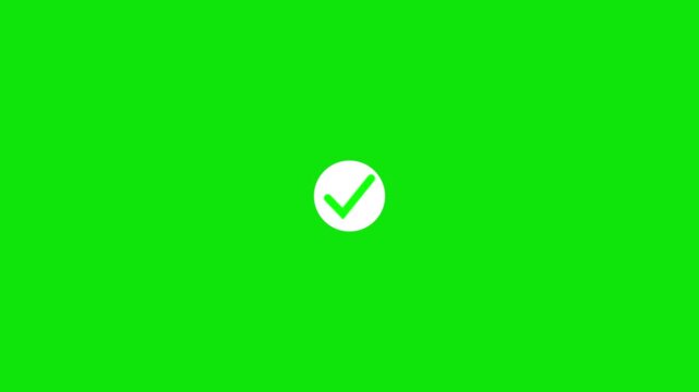 Unlock key animation with checkmark icon. Lock and unlock animation. Lock open and lock closed icons on green background.