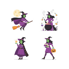 Enchanting Halloween Witch in Mysterious Forest Setting