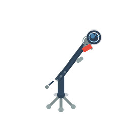 Astronomical Telescope Icon Flat Design