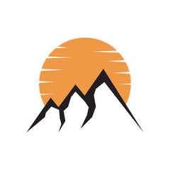 Set of vector mountain and outdoor adventures logo
