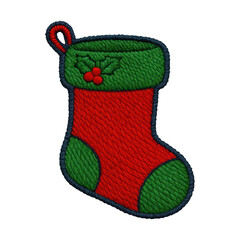 PNG Festive embroidered Christmas stocking