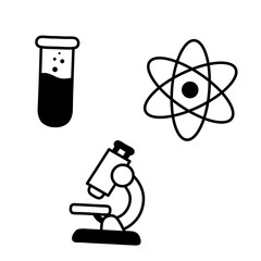 Simple laboratory and atom symbols