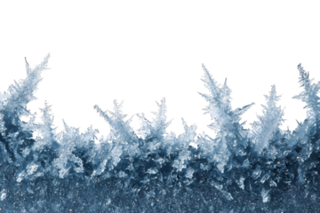 Frozen ice frame with delicate frosty spikes for winter-themed designs