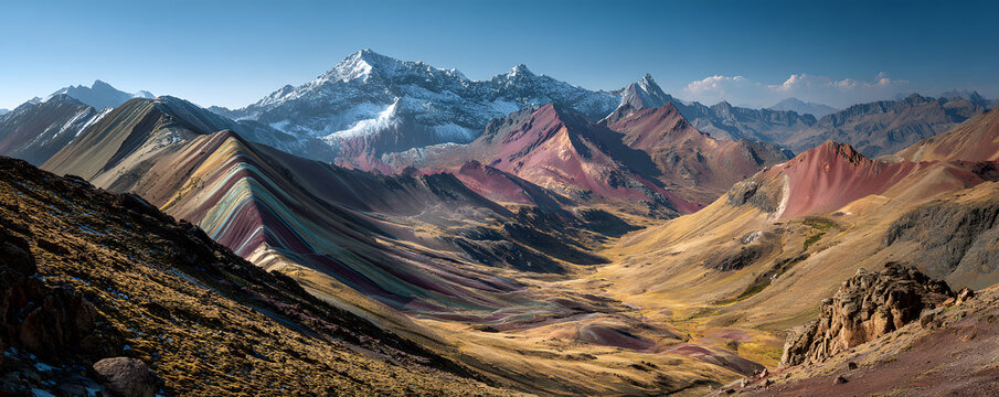 Vinicunca, Cusco Region, Peru. Montana de Siete Colores, or Rainbow Mountain.