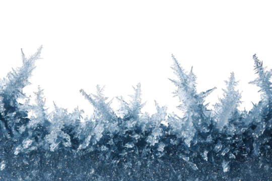 Frozen ice frame with delicate frosty spikes for winter-themed designs