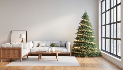 Minimalist Christmas Living Room