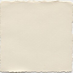 Fototapeta premium Textured off-white paper with deckled edges for artistic projects.