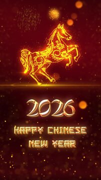 Mobile Vertical 4K Resolution, 2160x3840 Pixels, Chinese New Year 2026 Opener Background, 2026 Year of Horse Background, 

Useful for Chinese Events, Chinese New Year Wishes