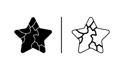 Broken star shapes with transparent background