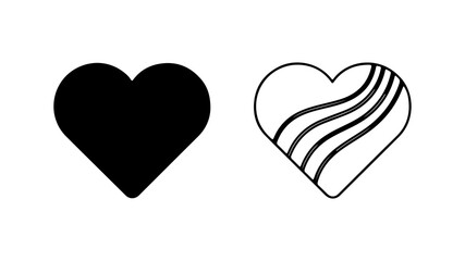 Two heart shapes with transparent background