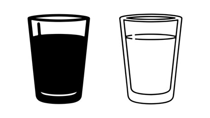 Glasses of liquid with transparent background