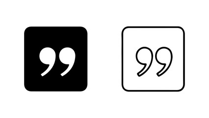 Quotation marks icon with transparent background