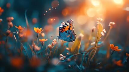 butterfly, insect, flower, nature, summer, animal, wings, macro, beauty, wildlife, fly, colorful, grass,