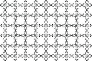 Intricate geometric pattern with repeating square motifs in black and white