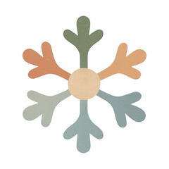 Fototapeta premium PNG Colorful abstract snowflake illustration.