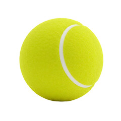 Close-up View of a Yellow Tennis Ball isolated on transparent background