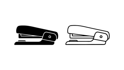 Staplers outline and solid with transparent background