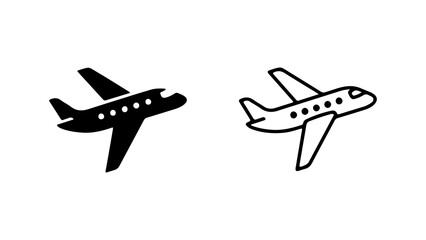 Airplane icons with transparent background