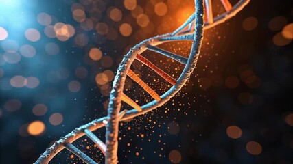 Stunning DNA Helix with Vibrant Bokeh Background for Science and Technology Imagery - Powered by Adobe