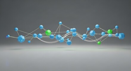 Abstract Molecular Structure - Interconnected Spheres and Lines.