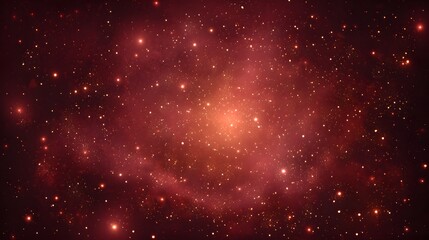 Obraz premium Sparkling red and orange nebula glows with countless stars.