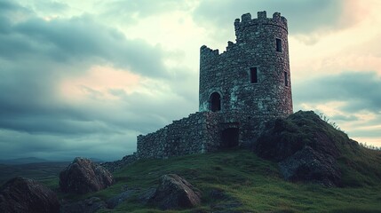 castle, scotland, architecture, tower, medieval, ancient, sky, history, fortress, landscape, europe,