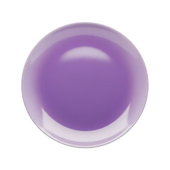 Obraz premium A purple ceramic plate top view isolated on white or transparent background